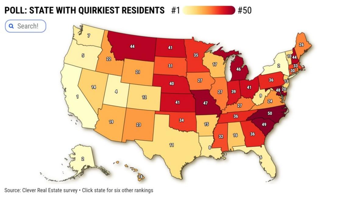 STATE WITH QUIRKIEST RESIDENTS