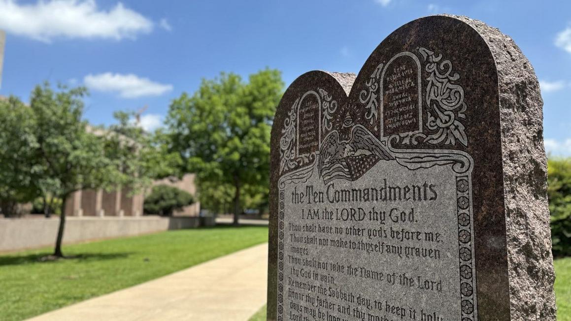 Texas Capitol ten commandments close up