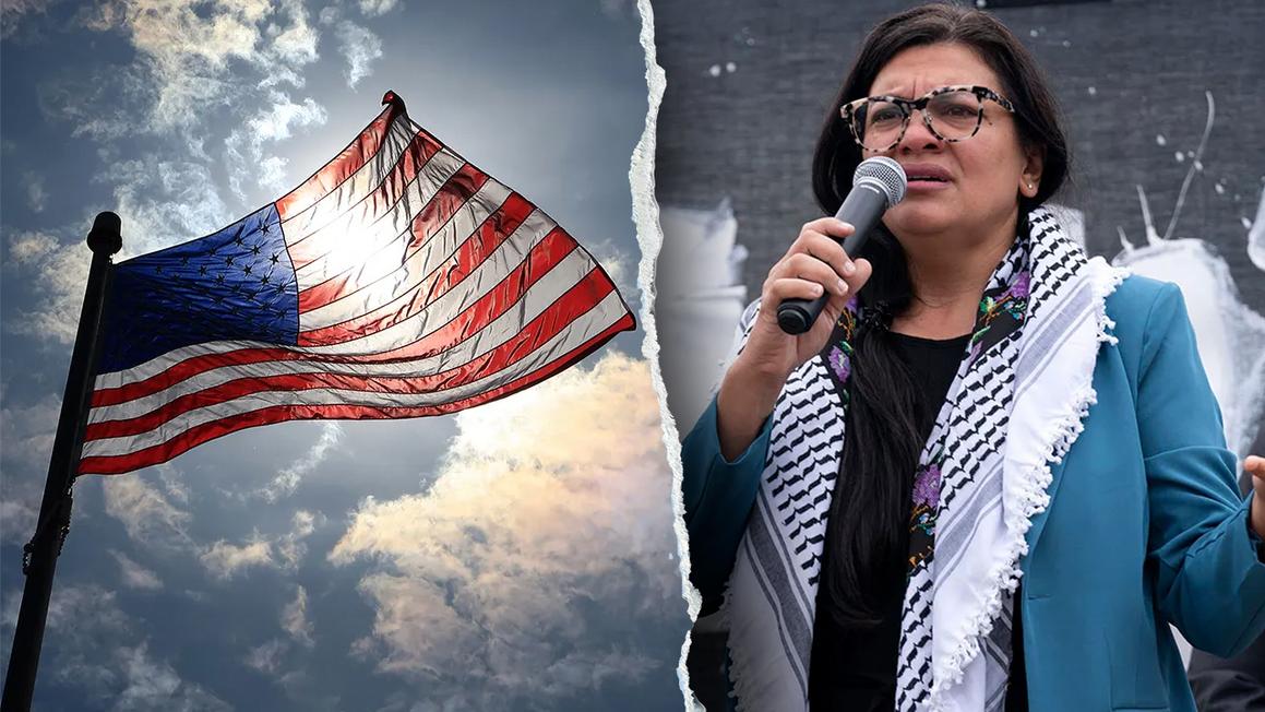 american flag rep rashida tlaib