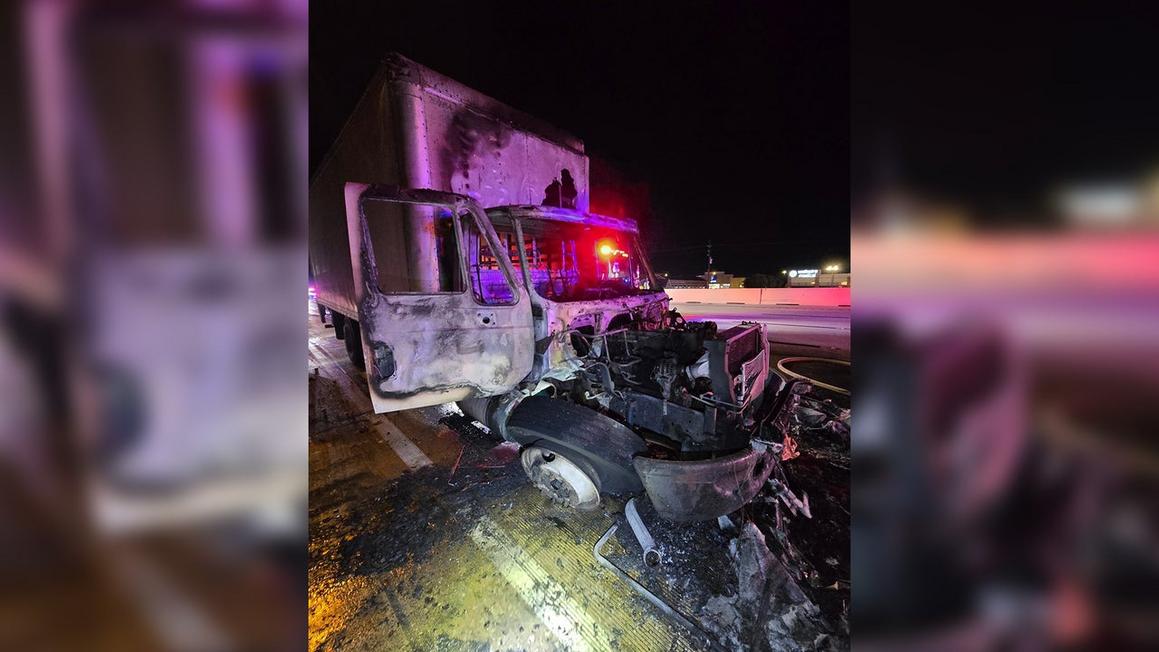 horizontal 290 truck fire
