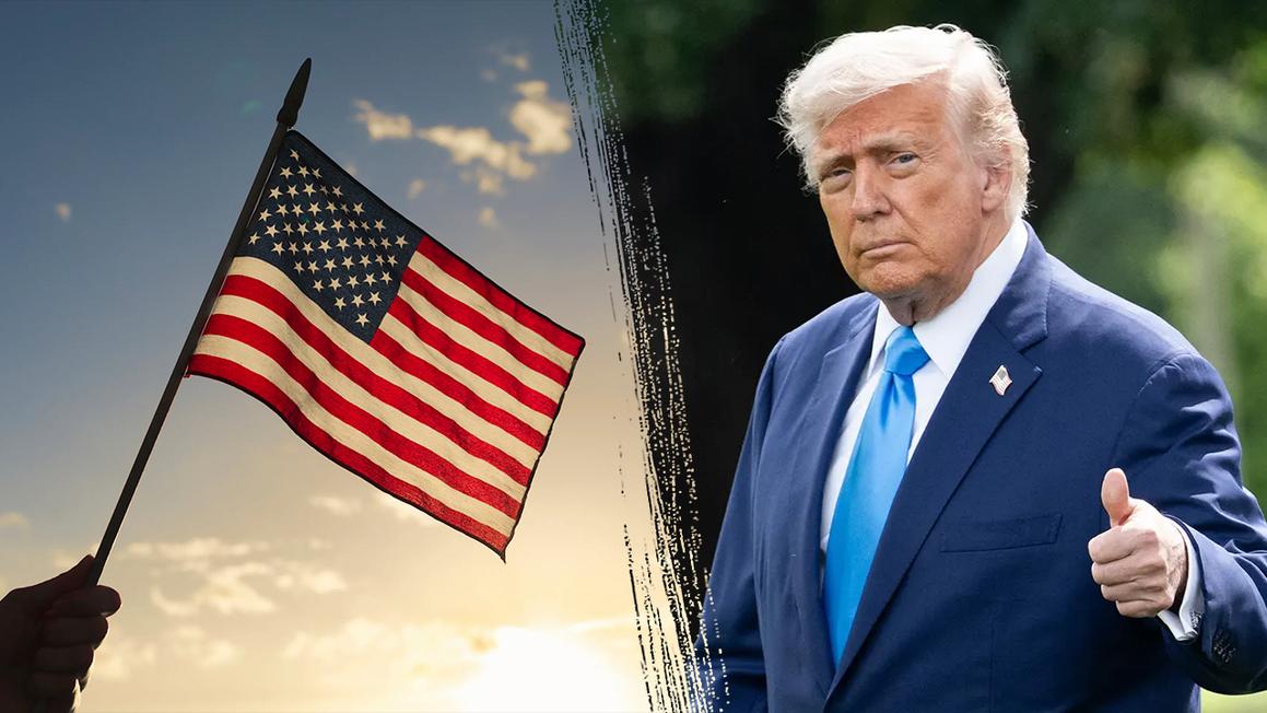trump america flag