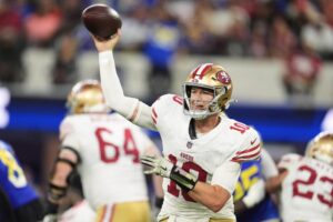Huấn luyện viên 49ers Kyle Shanahan ngỡ Mac Jones 'tàn'… rồi anh lại vào sân 10 Huấn luyện viên 49ers Kyle Shanahan ngỡ Mac Jones ‘tàn’… rồi anh lại vào sân