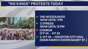 Các cuộc biểu tình 'Không có Vua' được lên kế hoạch tại khu vực Houston 6 Các cuộc biểu tình ‘Không có Vua’ được lên kế hoạch tại khu vực Houston