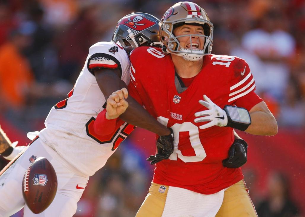 Dự đoán trận 49ers đấu Falcons: Liệu Mac Jones có trụ vững trước sức ép? 1 GettyImages 2240633515 1