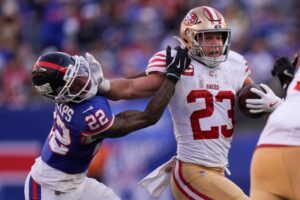 Christian McCaffrey của 49ers gánh vác trách nhiệm chính, được Brian Robinson hỗ trợ, trong chiến thắng trước Giants 10 Christian McCaffrey của 49ers gánh vác trách nhiệm chính, được Brian Robinson hỗ trợ, trong chiến thắng trước Giants
