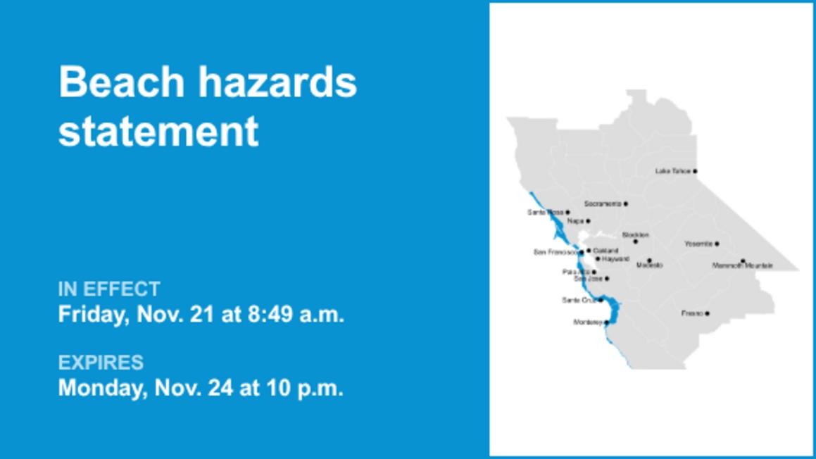 Cảnh Báo Nguy Hiểm Bờ Biển Vùng Vịnh Vùng Vịnh: Sóng Lớn Dự Kiến Đến Tối Thứ Hai 1 Beach hazards statement affecting Bay Area Shorelines until Monday night 8212 waves of 13 to 18 feet forecast