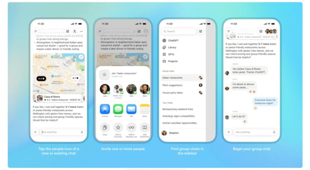 ChatGPT Groupchat pilot launch