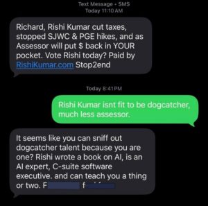 Tin nhắn trong chiến dịch tranh cử chức Giám định viên