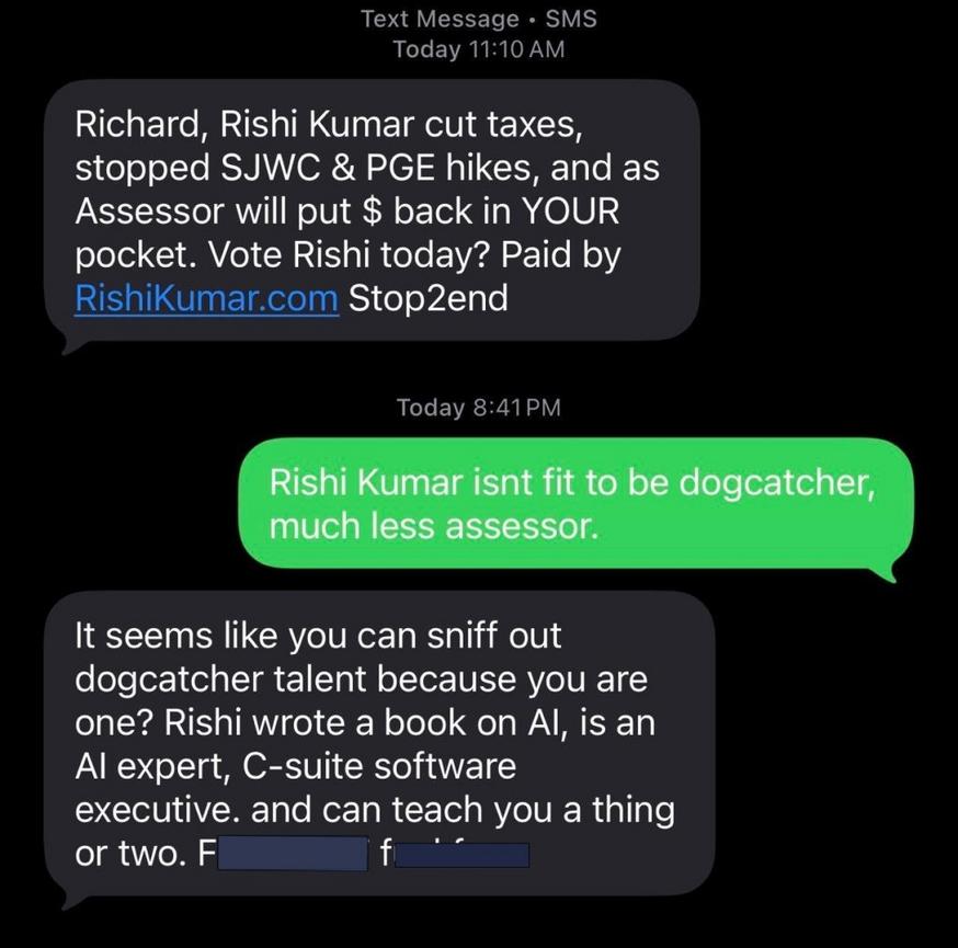 Tin nhắn trong chiến dịch tranh cử chức Giám định viên 1 SJM L KUMARTEXTS 1101 3 e1761952247704