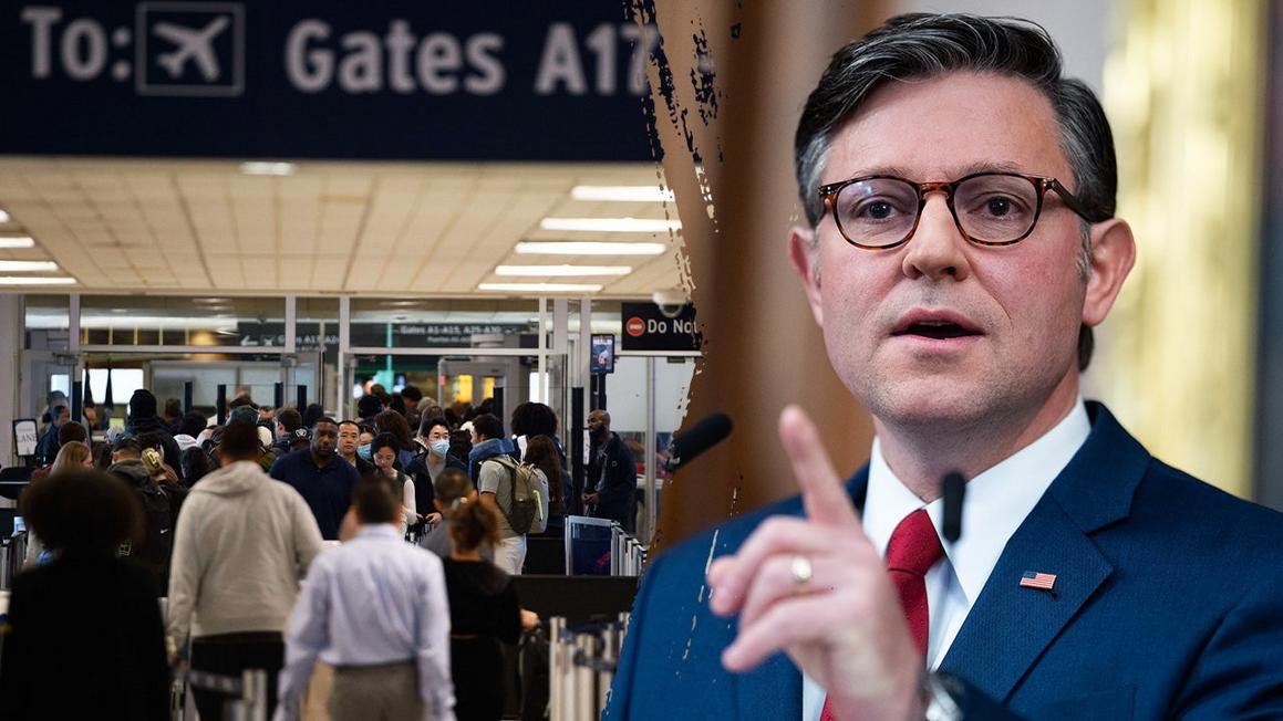 Chủ tịch Hạ viện yêu cầu các nhà lập pháp trở lại Washington ngay lập tức khi chính phủ đóng cửa gây hỗn loạn di chuyển hàng không 1 airport lines mike johnson split