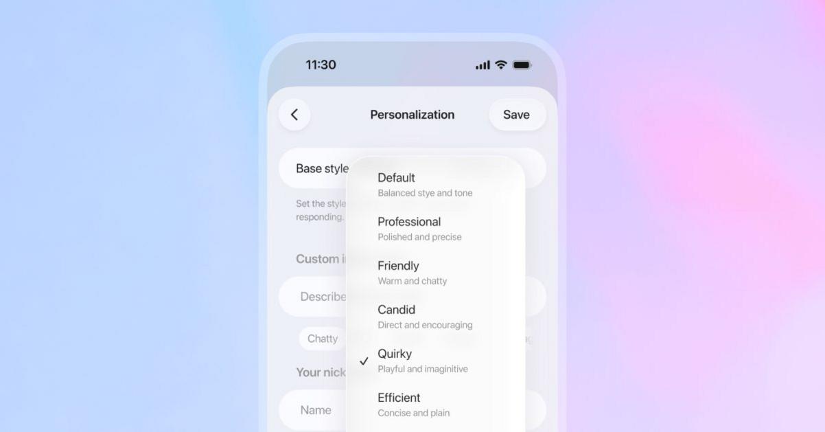 chatgpt 5 1 personality