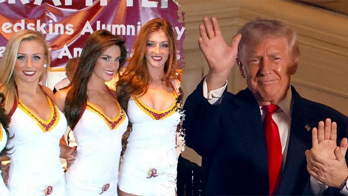 commanders cheerleader donald trump split 2