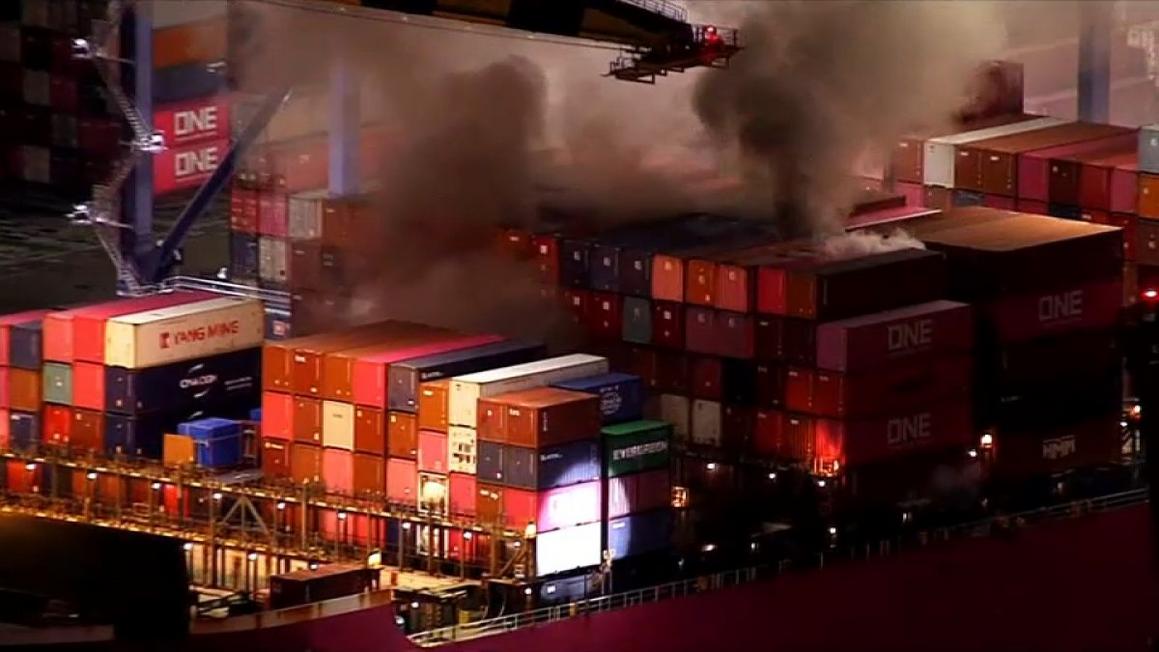 container fire