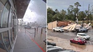 TORNADO PHÁ HỦY TÒA NHÀ NHỎ Ở KLEIN, NHÂN VIÊN MAY MẮN THOÁT NẠN