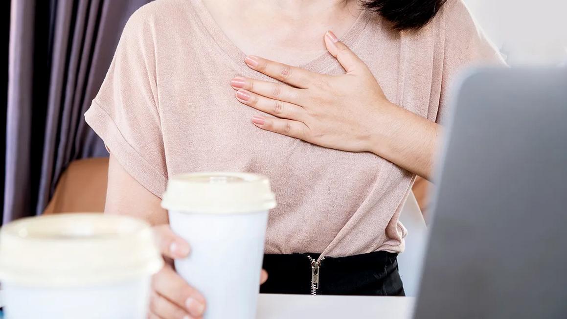 drinking coffee heart