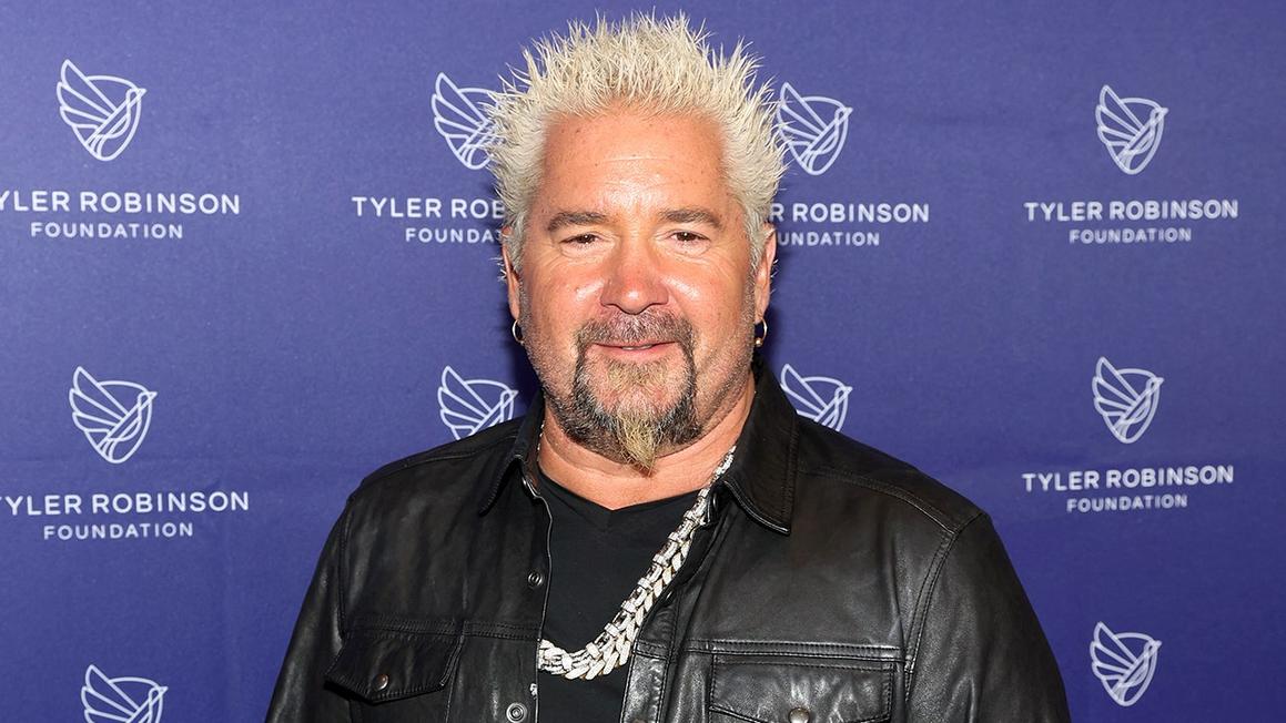 guy fieri black leather jacket