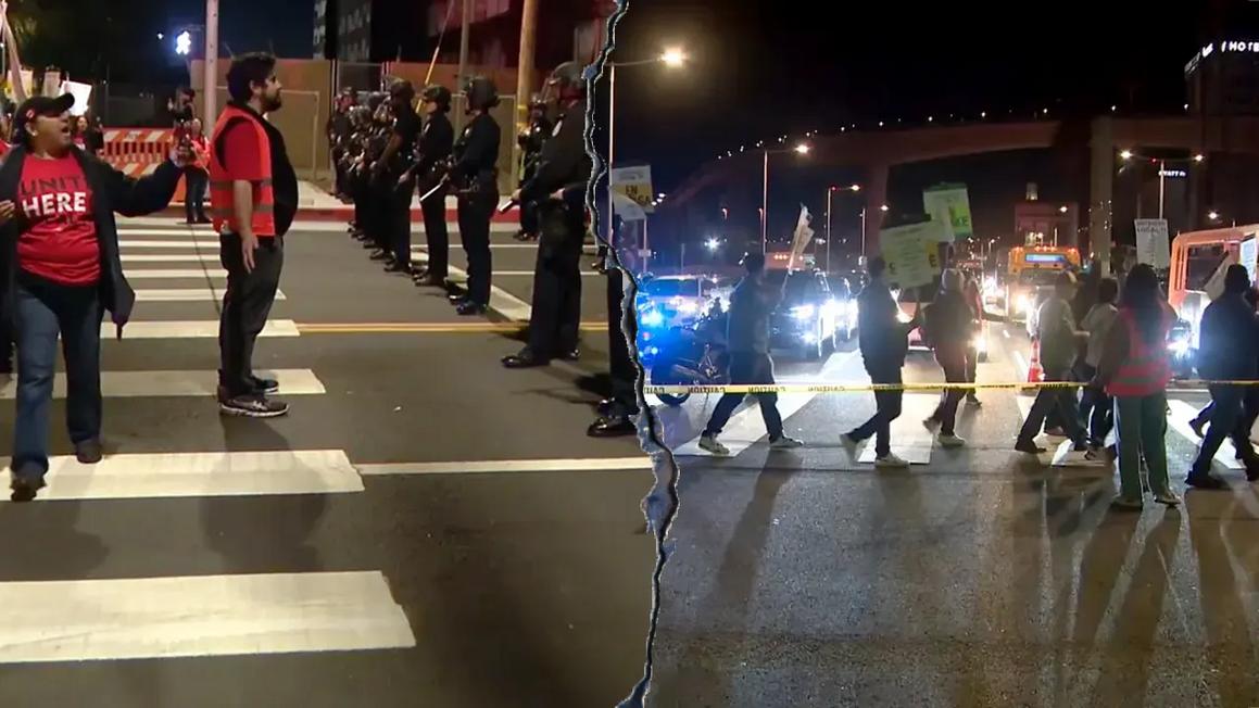 LA: Khách bỏ xe, cuốc bộ đến phi trường vì biểu tình 1 lax protest travel chaos