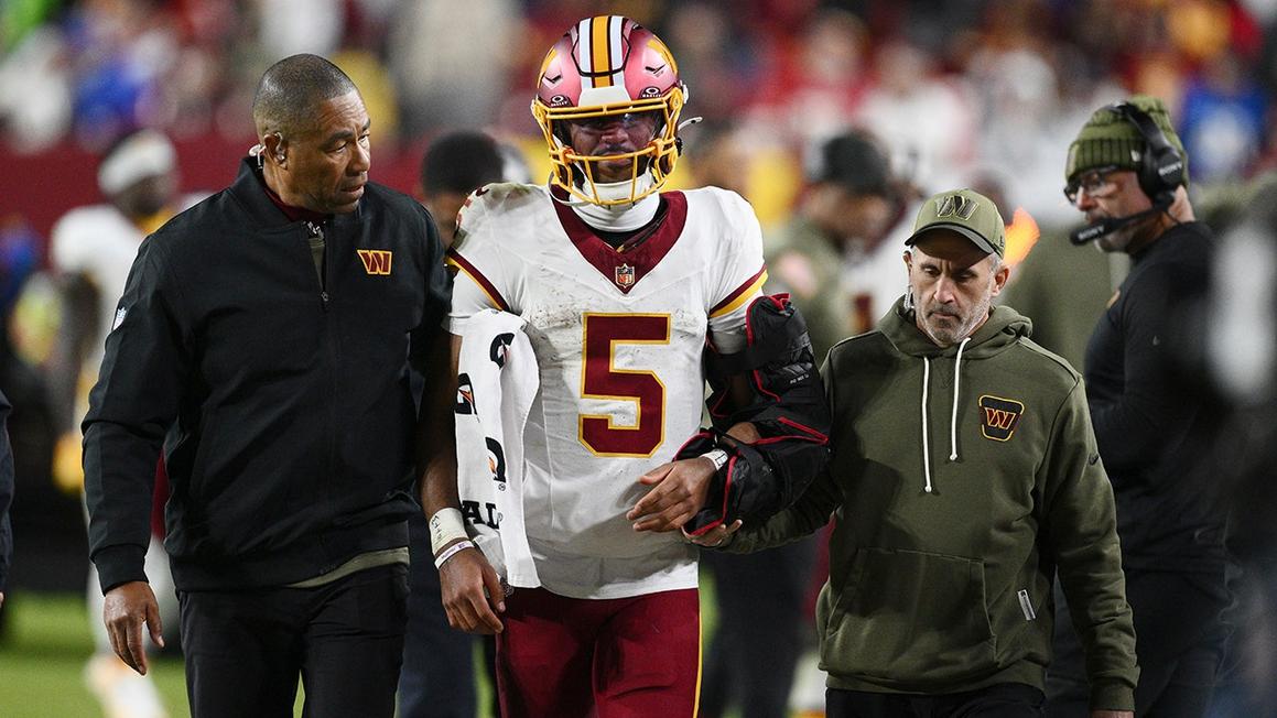 Commanders bị chỉ trích vì để Daniels dính chấn thương 1 nfl commanders jayden daniels 110325 3