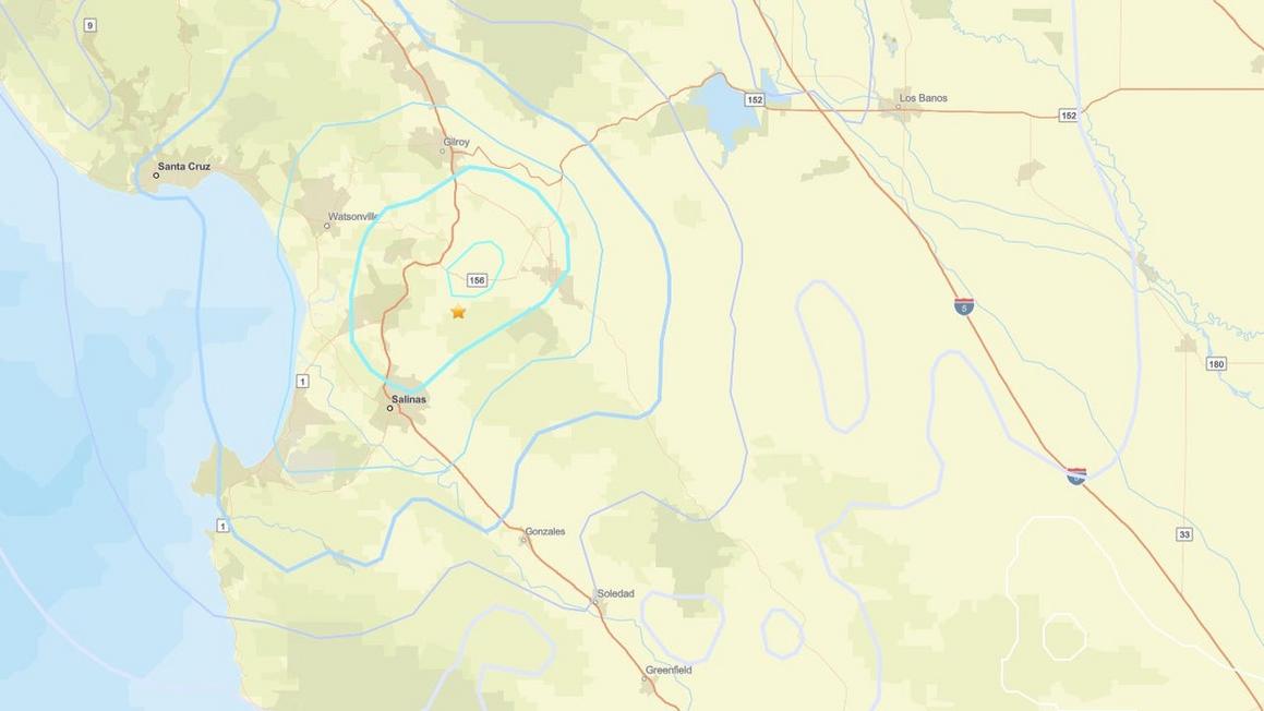 Động đất ở San Juan Bautista, California 1 quake central california
