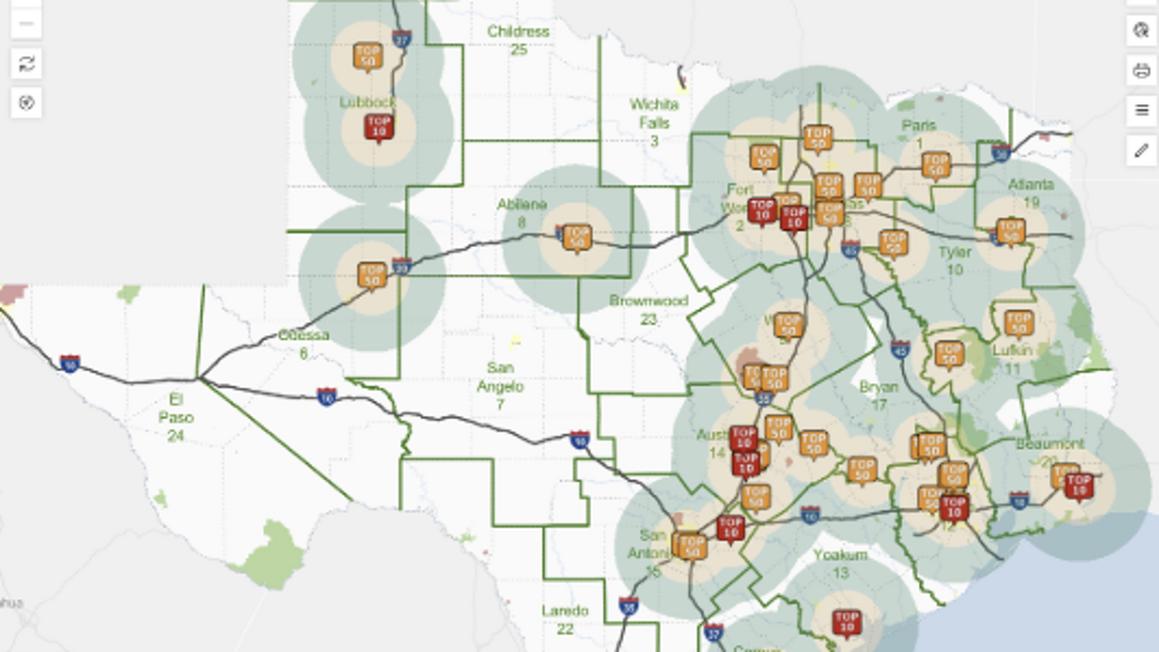 Bản đồ Texas: Công cụ quy hoạch 20 năm tuổi giờ có thêm tính năng dẫn đường đến quán BBQ ngon nhất 1 screenshot 2025 11 29 165749