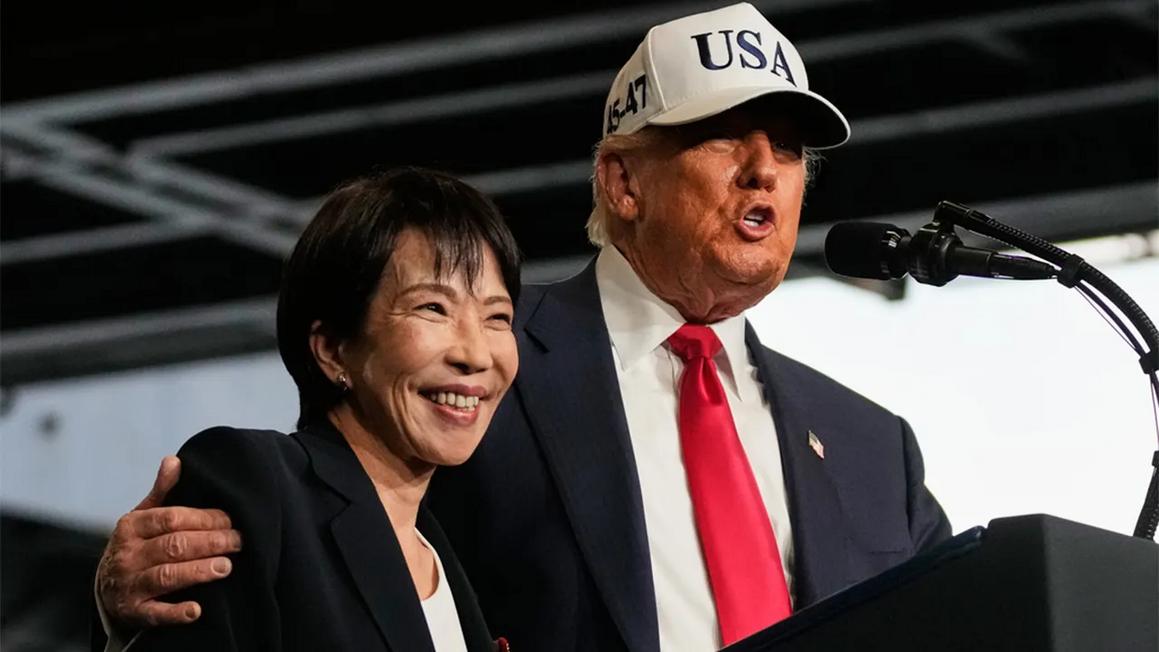trump japan pm sanae takaichi on stage