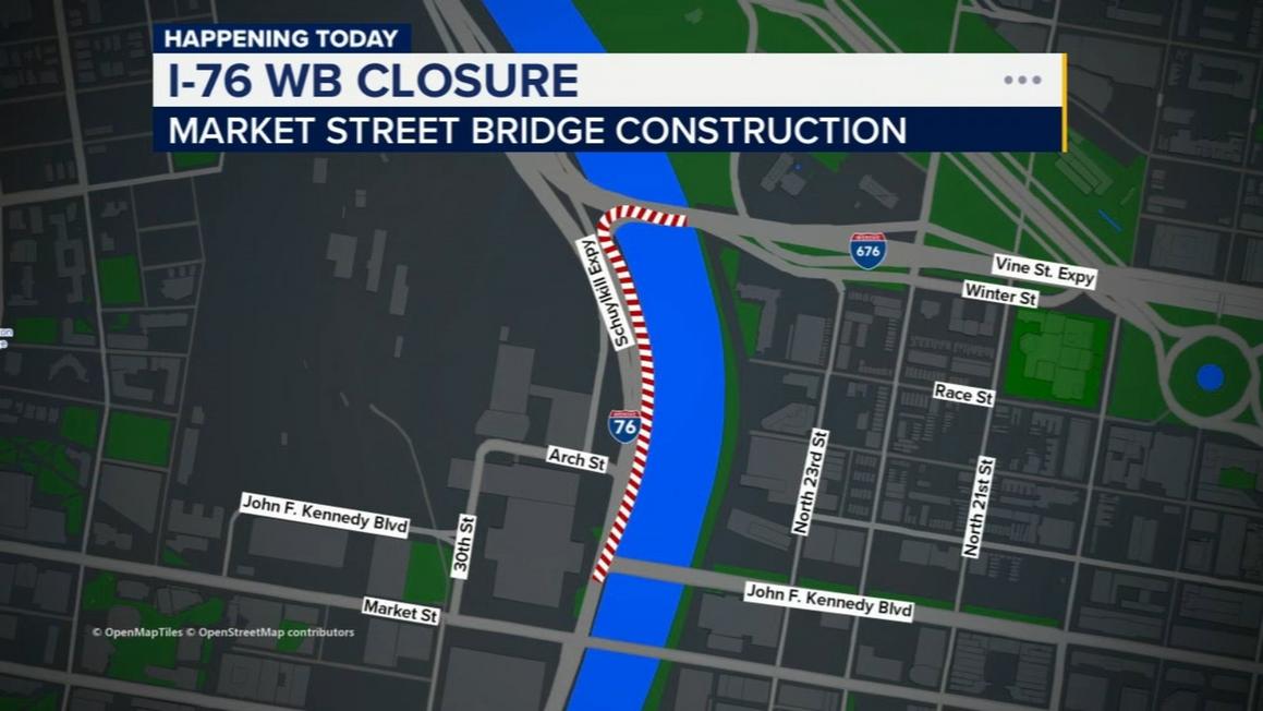 Dự án xây dựng trên Xa lộ Schuylkill sẽ bắt đầu 1 18260738 120725 wpvi i76 closure video vid
