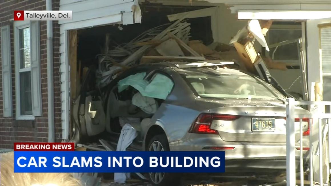 18306912 122225 wpvi car hits building talleyville 12pm video vid