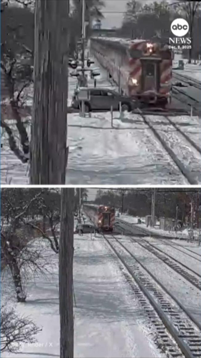 Tàu hỏa đâm vào xe tại ngoại ô Chicago, hai người bị thương nhẹ 1