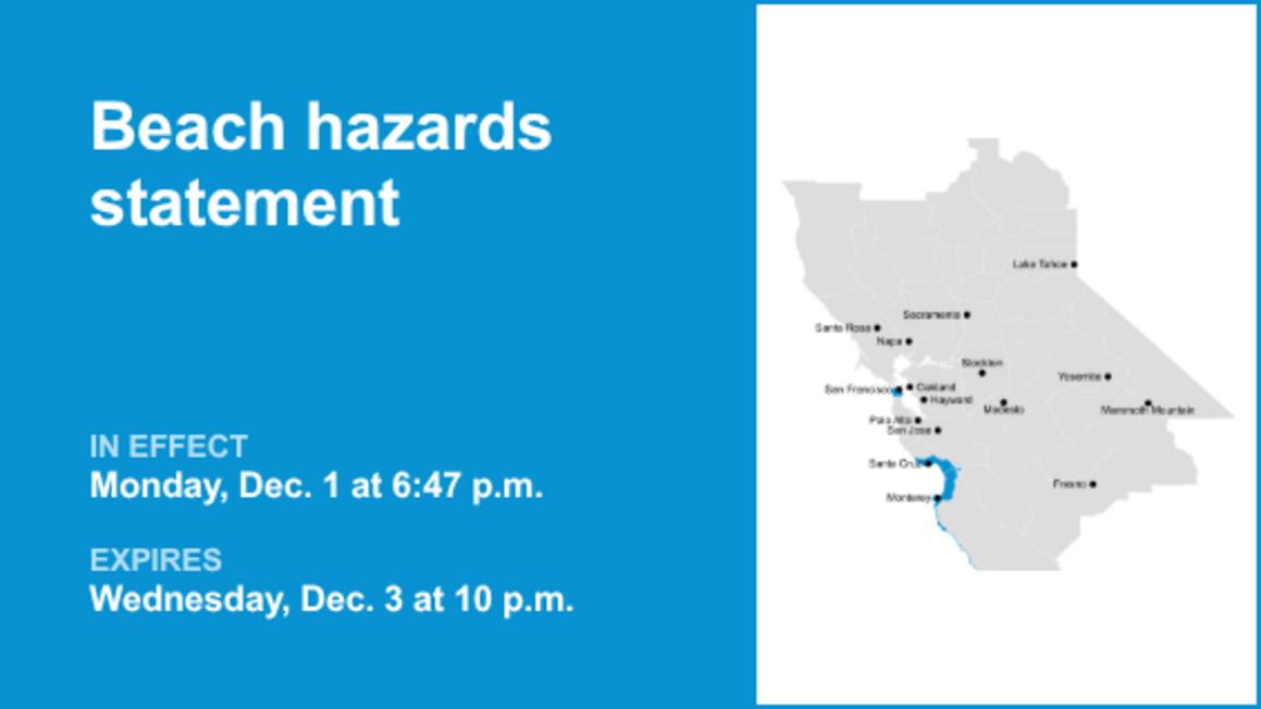 Beach hazards statement active for Bay Area Shorelines until Wednesday night