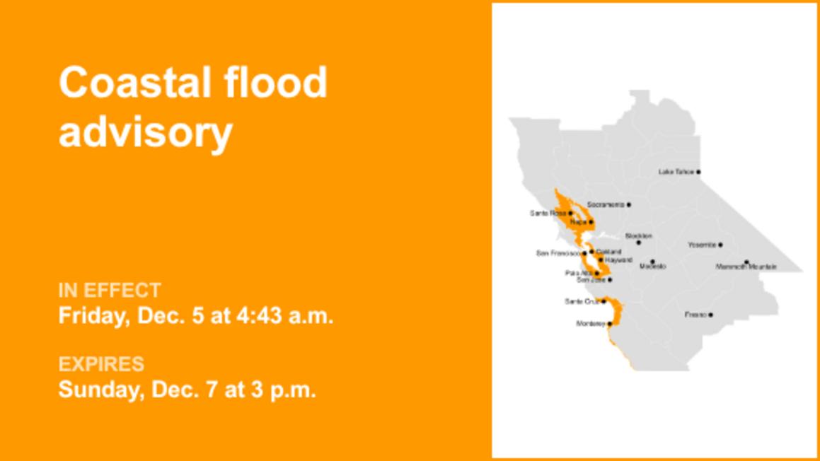 Coastal flood advisory issued for Northern California until Sunday afternoon