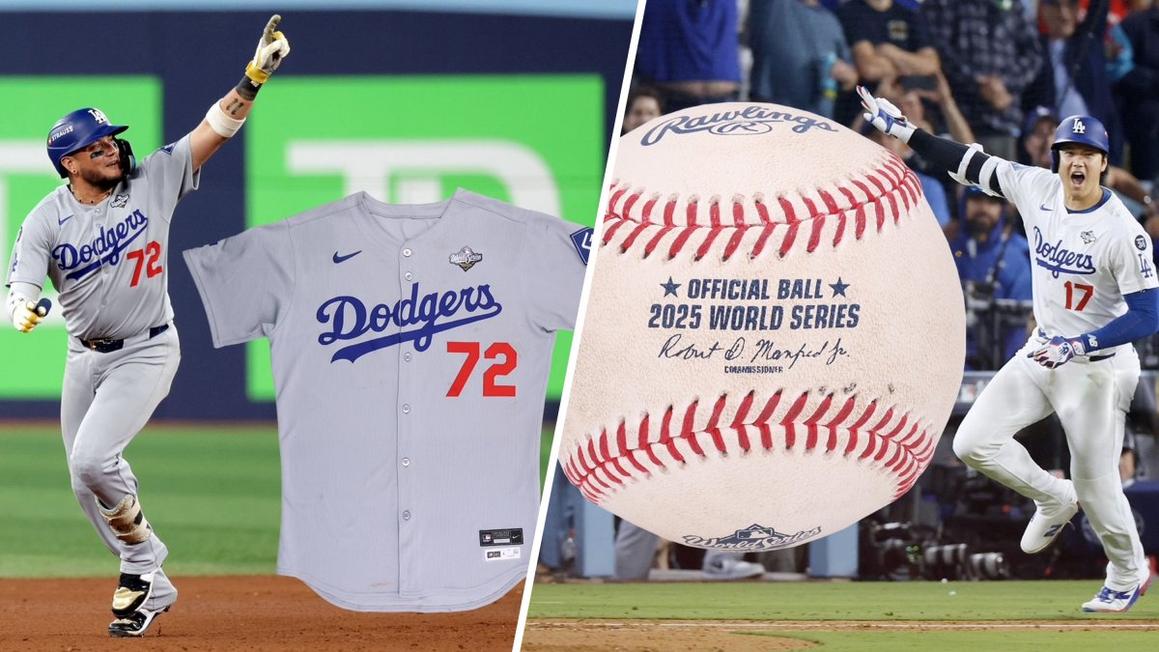Vật phẩm kỷ niệm World Series của Dodgers được đem bán đấu giá 1 Dodgers 2025 WS Auction Items