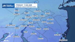 Philadelphia: Nhiệt độ xuống thấp nhất trong 9 tháng