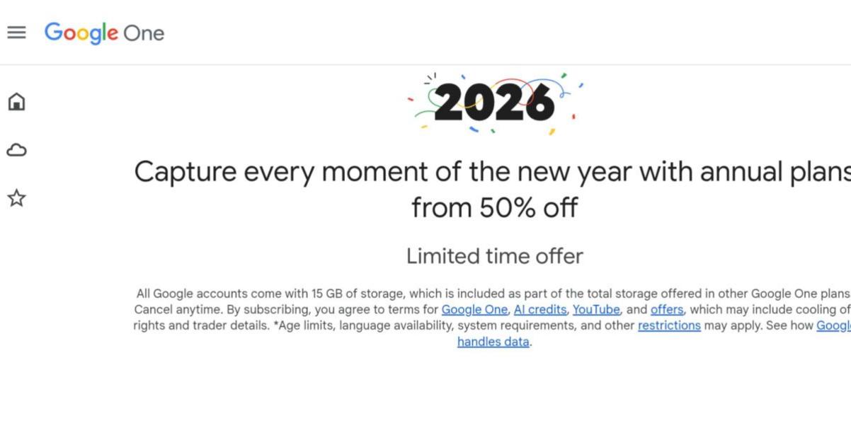 Google One 2026 offer 1