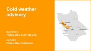 Bắc Vịnh và Đông Vịnh California có lệnh cảnh báo thời tiết lạnh