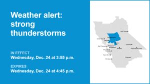 Cảnh báo thời tiết: Mưa đá và giông bão ở Thung lũng Sacramento