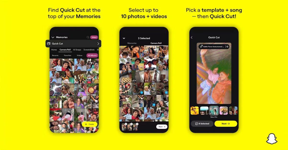 Snapchat ra mắt tính năng 'Quick Cut' tự động tạo video đồng bộ nhạc 1 Snapchat Quick Cut automatically creates music synced videos in seconds