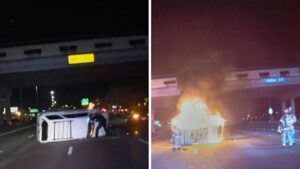 Cảnh sát trưởng Hạt Harris cứu người phụ nữ khỏi xe cháy