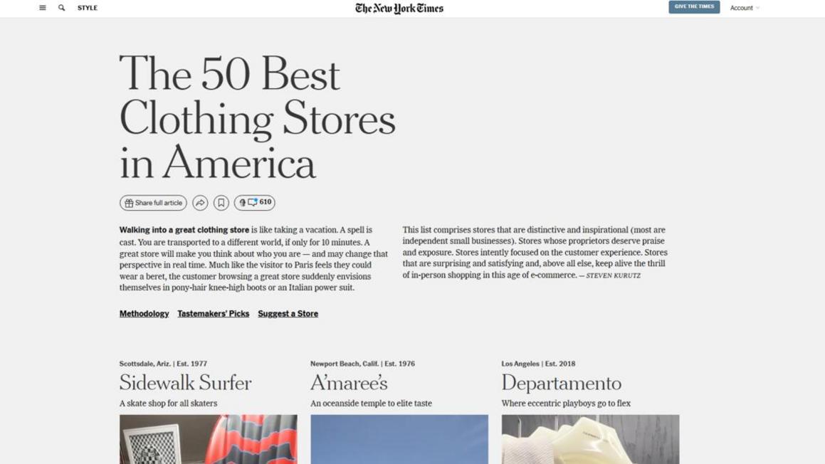 Cửa hàng thời trang Houston lọt vào danh sách 50 địa điểm mua sắm hàng đầu của Mỹ do New York Times bình chọn 1 ce8f7dc0 9265 4e99 92d4