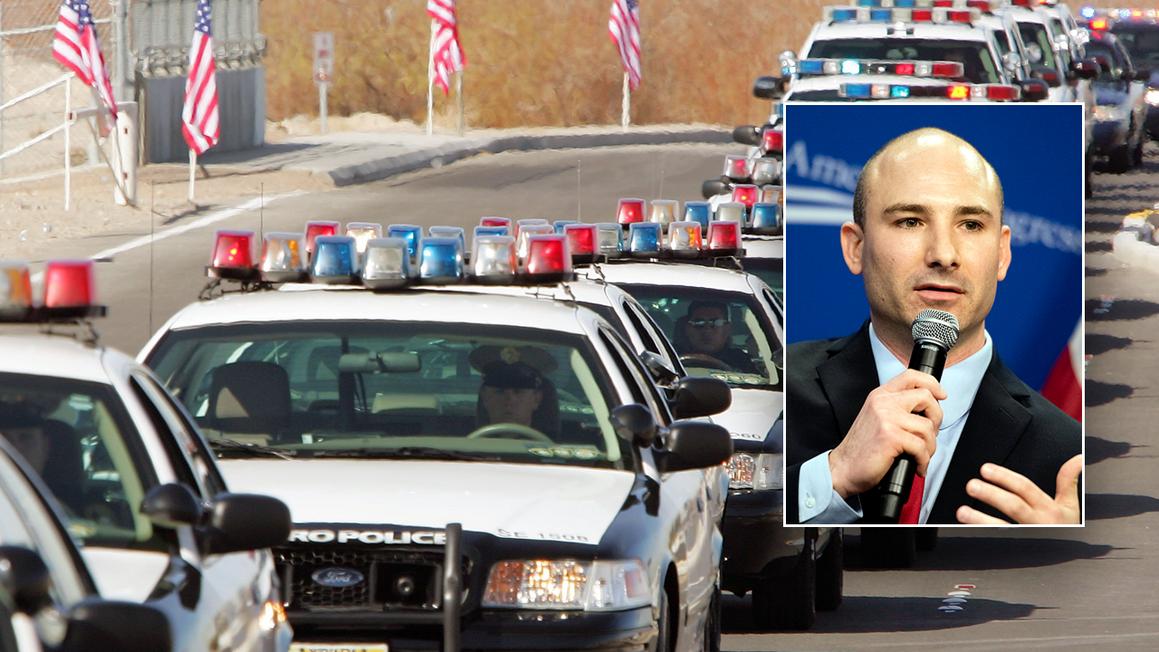 cop cars with an inset of steve descano