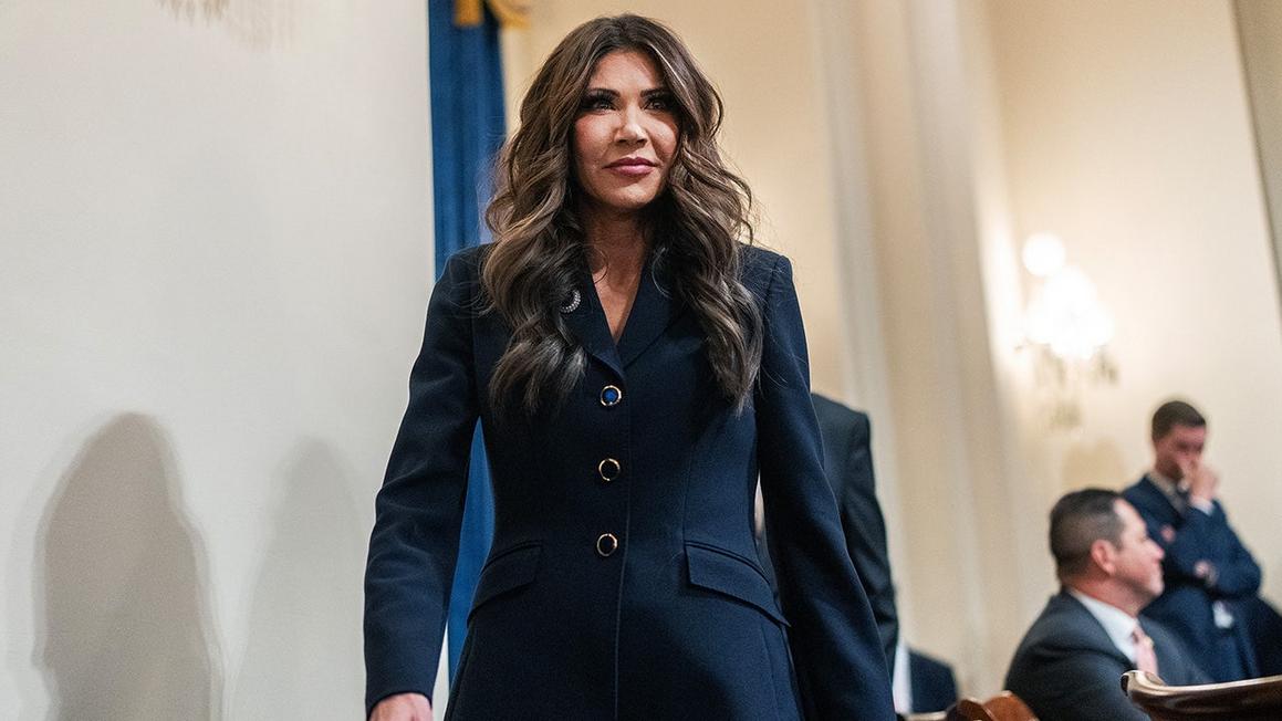 kristi noem walks out of hearing