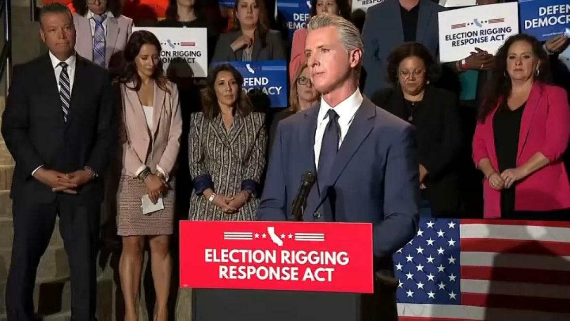 Tranh cãi pháp lý về bản đồ Quốc hội mới của California 1 newsom prop 50 1023 e1761224318514