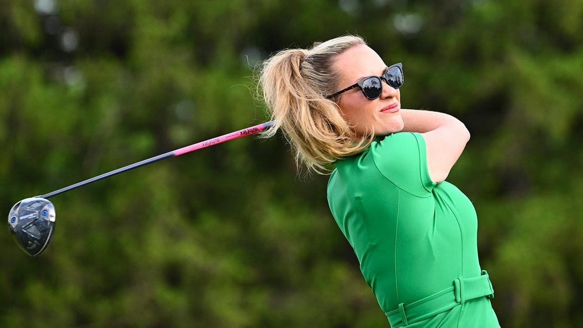 paige spiranac plays golf
