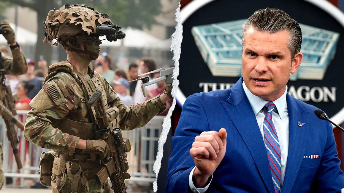pete hegseth us soldier with drone