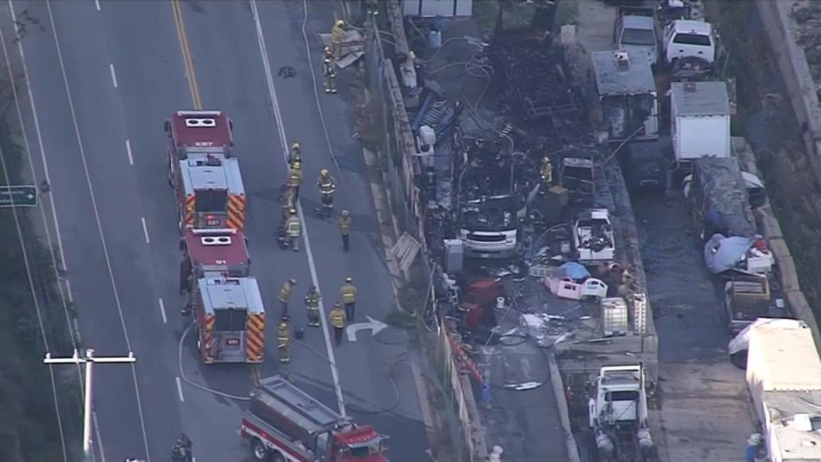 Cháy bồn chứa khí đốt tại Sylmar 1 propane tank fire 121725