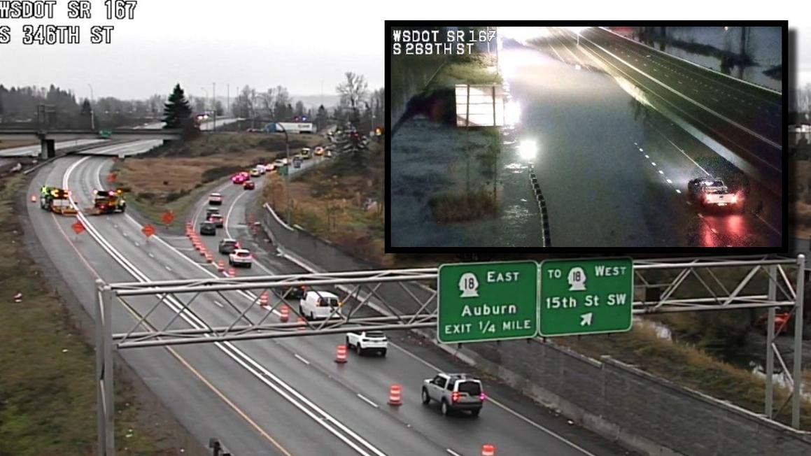 Chính quyền Washington đóng cửa 6 dặm đường SR-167 do ngập lụt 1 sr167 1