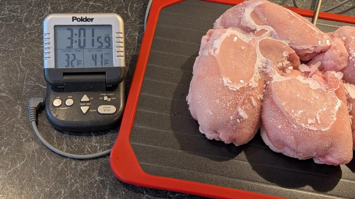 thighs at 32 degrees with alert set for just above the danger zone