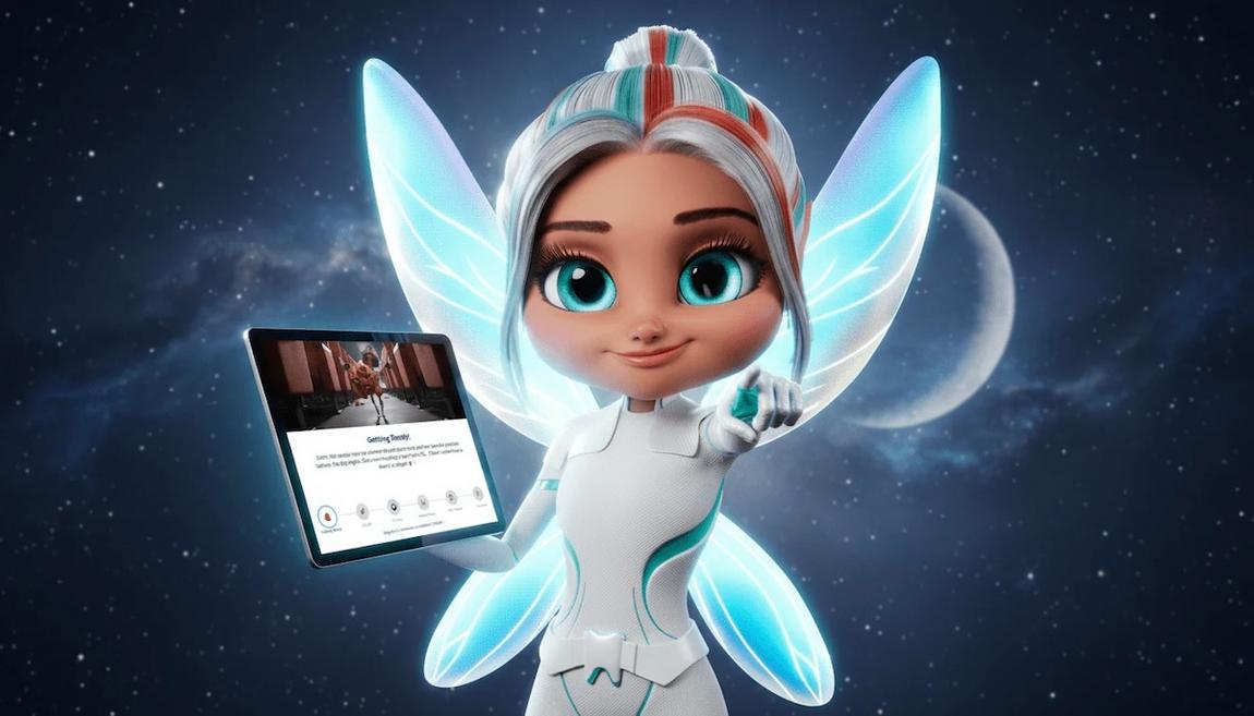 toothfairy holding ipad