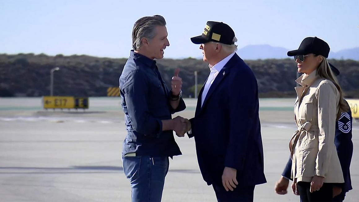 Thống đốc Newsom: Ông Trump là một trong những Tổng Thống 'tàn phá' nhất 1 trump and newsom 2