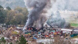 Nổ Lớn Tại Bãi Tái Chế Ở Texas, Giao Thông Bị Đổi Hướng