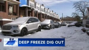 Philadelphia Snow Removal Continues As Some Narrow Neighborhood Streets Go Unplowed